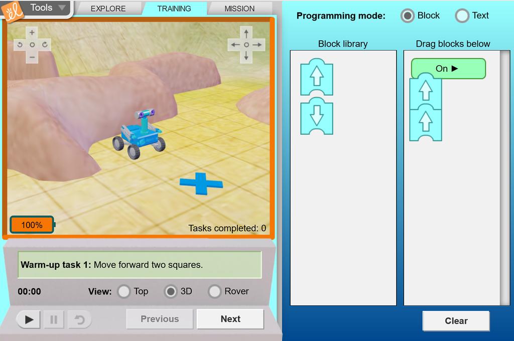 Screenshot of Programmable Rover Gizmo
