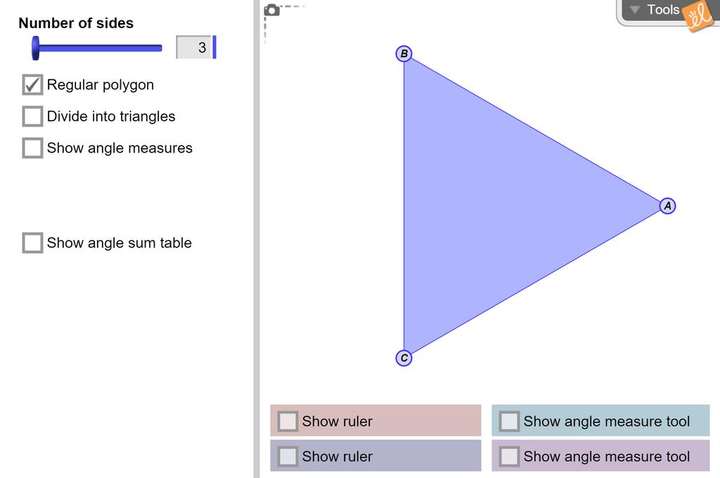 Screenshot of Polygon Angle Sum Gizmo