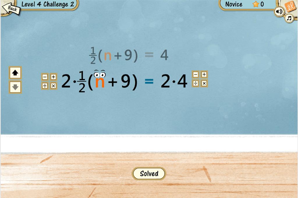 Screenshot of Solving Algebraic Equations II Gizmo