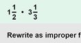 Screenshot of Multiplying Mixed Numbers Gizmo