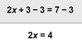 Screenshot of Solving Two-Step Equations Gizmo