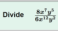 Screenshot of Dividing Exponential Expressions Gizmo