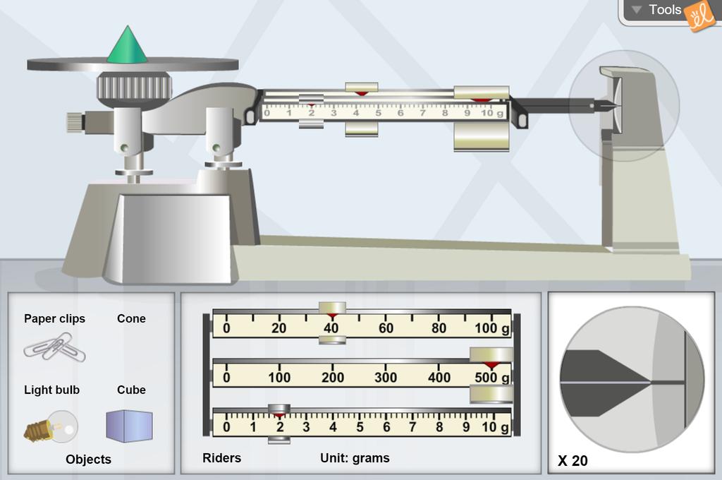 Screenshot of Triple Beam Balance Gizmo