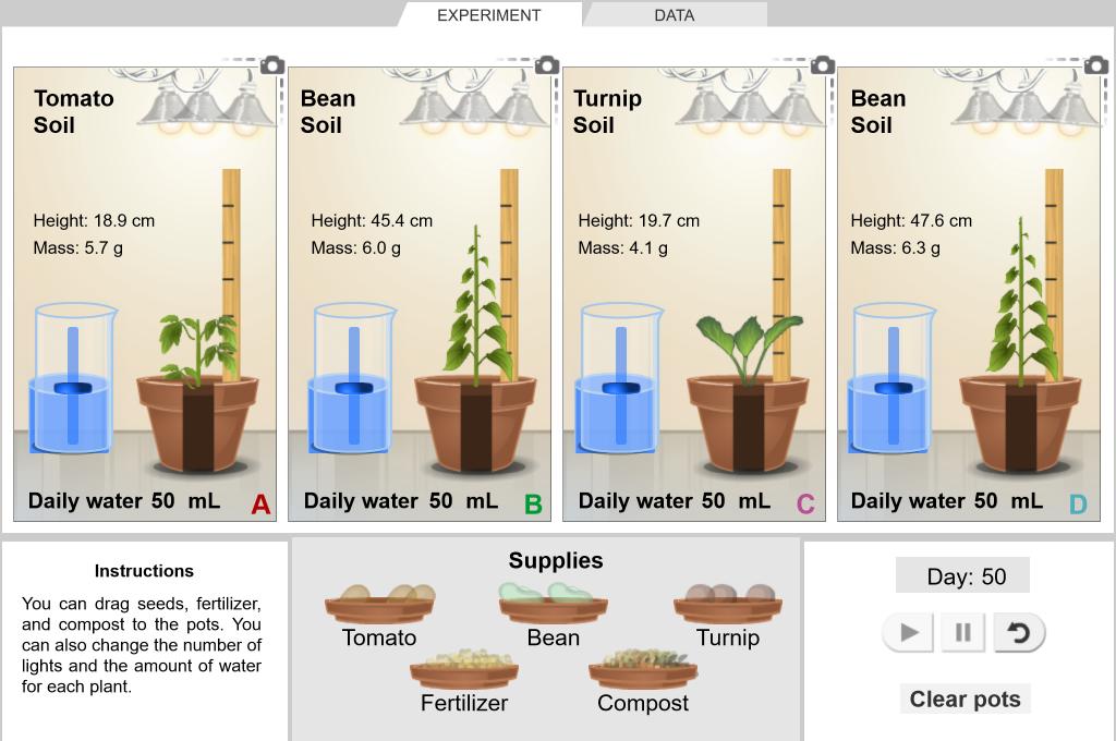 Screenshot of Growing Plants Gizmo